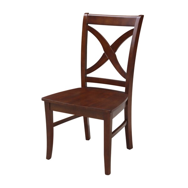 International Concepts Set of 2 Salerno Chairs, with Wood Seats, Espresso C581-14P - main
